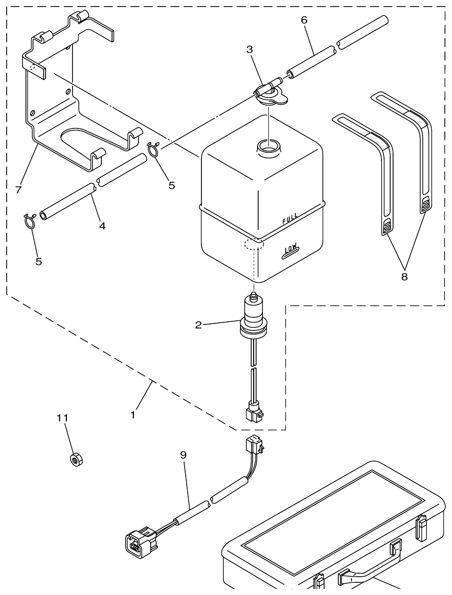 Yamaha ME422STIP2 (N601)STIP1(N611) RESERVE TANK parts diagram